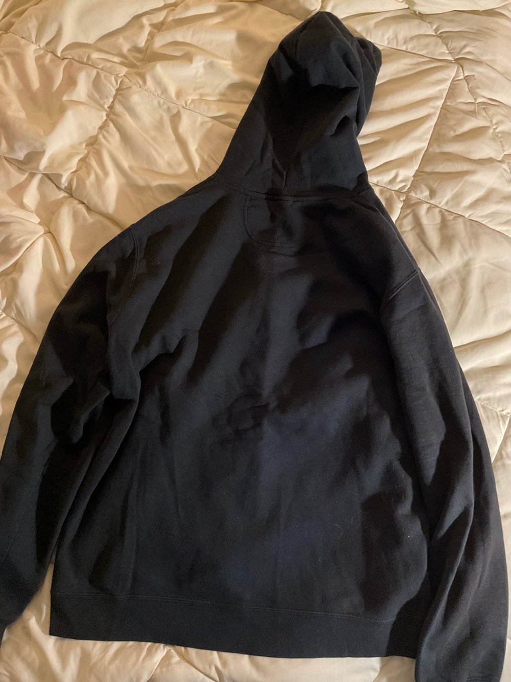 Men's Black Hooded Pullover Sweatshirt - Picture 4 of 4